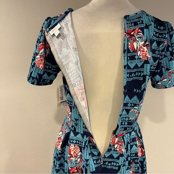 LuLaRoe geometric print short sleeve Amelia dress size large - Picture 10 of 15